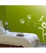 bee and flowers - wall art