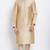 Mens Deep Beige-Coloured Woven Design Straight Kurta