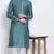 Mens Deep Green-Coloured Woven Design Straight Kurta