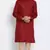 Mens Maroon-Coloured Solid Cotton Straight Kurta