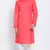 Mens Pink-Coloured Solid Cotton Straight Kurta