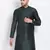 Men's Art Silk Solid Fourleaf Green Colour Straight Kurta