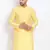 Men's Cotton Silk Solid Lemon Colour Straight Kurta