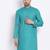 Men's Cotton Solid Jade Green Colour Straight Kurta
