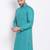 Men's Cotton Solid Jade Green Colour Straight Kurta