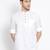 Men's Cotton Solid White Colour Straight Short Kurta
