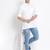 Men's Cotton Solid White Colour Straight Short Kurta