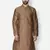 Men's Art Silk Solid Brown Colour Straight Kurta
