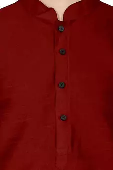 Men's Art Silk Solid Maroon Colour Straight Kurta