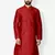 Men's Art Silk Solid Red Colour Straight Kurta