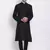 Men Black Solid Cotton Straight Kurta with Pyjama