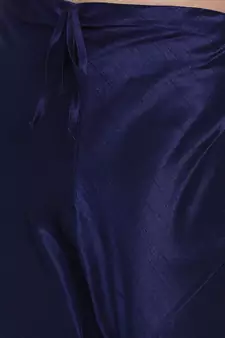 Men Deep Blue Blue Solid Cotton Straight Kurta with Pyjama