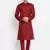 Men Maroon Solid Cotton Straight Kurta with Pyjama