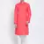 Men Pink & Off White Solid Cotton Straight Kurta with Pyjama