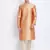 Men Fawn & Beige Solid Straight Kurta with Pyjama