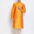 Men Orange & Beige Solid Straight Kurta with Pyjama