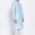 Men Sky Blue & Off White Solid Straight Kurta with Pyjama