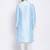Men Sky Blue & Off White Solid Straight Kurta with Pyjama