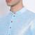 Men Sky Blue & Off White Solid Straight Kurta with Pyjama