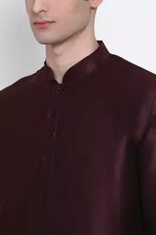 Men red & Off White Solid Straight Kurta with Pyjama
