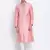 Men Pink & Off White Solid Straight Kurta with Pyjama