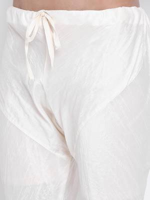 Men Pink & Off White Solid Straight Kurta with Pyjama 6