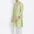 Men Light Green & Off White Solid Straight Kurta with Pyjama