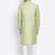 Men Light Green & Off White Solid Straight Kurta with Pyjama