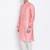 Men Pink & Off White Woven Design Straight Kurta with Pyjama
