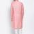Men Pink & Off White Woven Design Straight Kurta with Pyjama