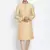 Men Deep Beige Solid Straight Kurta with Pyjama