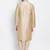 Men Deep Beige Woven Design Straight Kurta with Pyjama