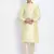 Men Light Yellow & Beige Woven Design Straight Kurta with Pyjama