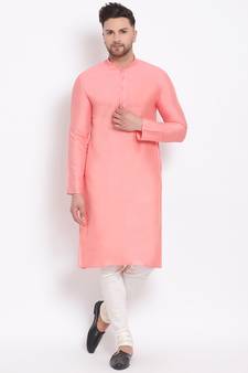 Men's Cotton Silk Solid multicolor Colour Straight Kurta With Payjama