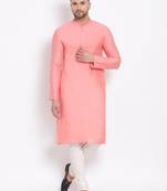 Men's Cotton Silk Solid multicolor Colour Straight Kurta With Payjama