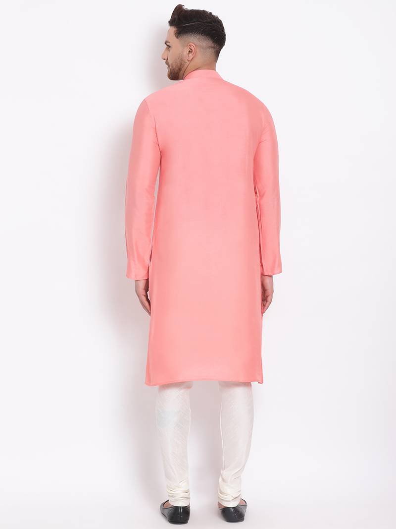 Men's Cotton Silk Solid multicolor Colour Straight Kurta With Payjama