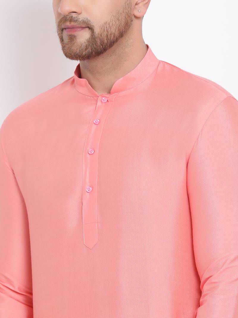 Men's Cotton Silk Solid multicolor Colour Straight Kurta With Payjama