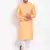Men's Cotton Silk Solid Papaya Colour Straight Kurta With Payjama