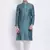 Men Deep Green & White Woven Design Straight Kurta with Pyjama