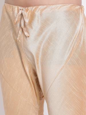 Men's Art Silk Woven Pattern Tender Peach Colour Straight Kurta With Payjama 6