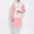 Men's Light Pink plain Kurta with Light Pink Nehru Jacket and White Pyjama Set