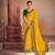 Yellow embroidered silk saree with blouse