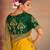 Yellow embroidered silk saree with blouse