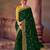 Dark green embroidered silk saree with blouse