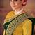 Dark green embroidered silk saree with blouse