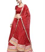 Art Silk Stitched Lehanga With Embellished Lace And Unstitched Blouse