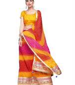 Art Silk Stitched Lehanga With Embellished Lace And Unstitched Blouse