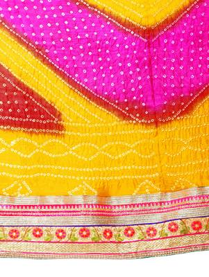 Art Silk Stitched Lehanga With Embellished Lace And Unstitched Blouse 4
