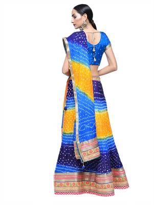Art Silk Stitched Lehanga With Embellished Lace And Unstitched Blouse 1