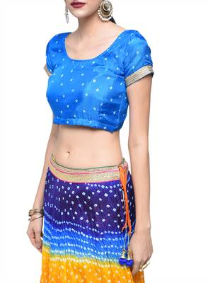 Art Silk Stitched Lehanga With Embellished Lace And Unstitched Blouse 3